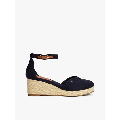 Sandales En Toile Talon Compensé Flag Closed Toe Mid Wedge Espad/space Blue
