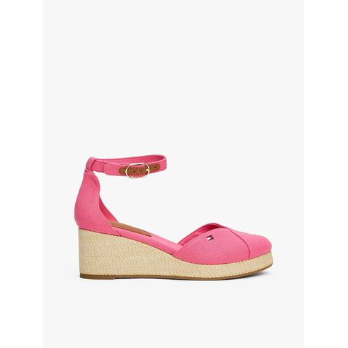 Sandales En Toile Talon Compensé Flag Closed Toe Mid Wedge Espad/hibiscus Pink
