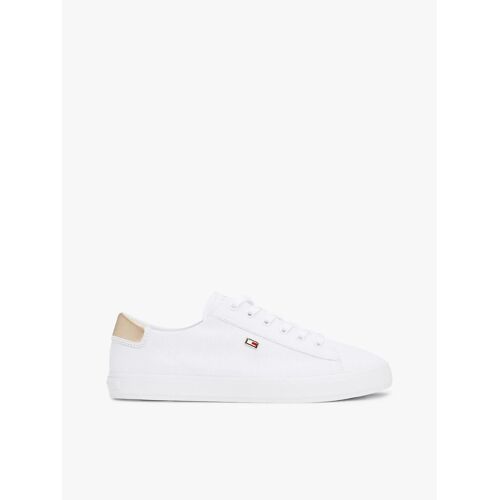 Baskets En Toile Quartier Métallisé Vulc Canvas Lace Up Sneaker/white