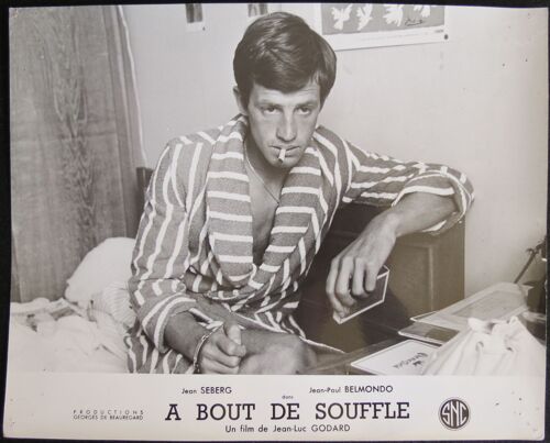 A Bout De Souffle * Breathless - Jean-Luc Godard - Film 1960 - 1 Photo Originale D'exploitation De Cinéma Française - Affiche 24x30 Cm * Nouvelle Vague - Jean-Paul Belmondo ; Jean Seberg