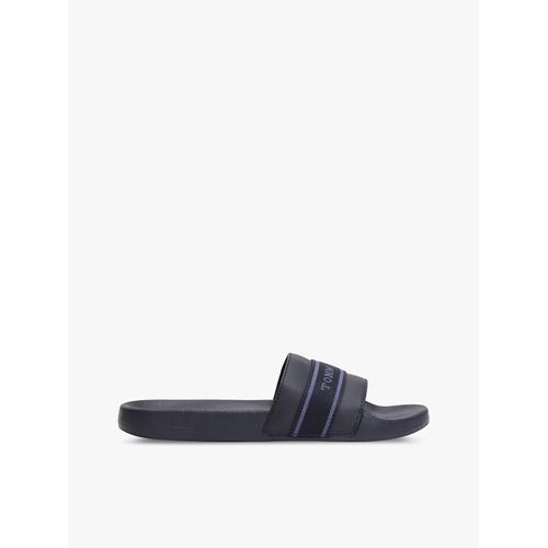 Claquettes Brides Logo En Toile Hilfiger Poolside With Webbing/space Blue