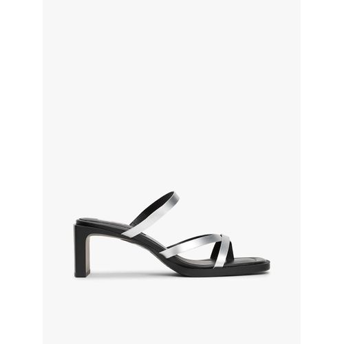 Sandales En Cuir Métallisé Talon Carré The Soho Sandal Metallic/silver