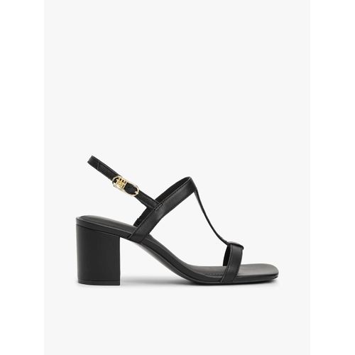 Sandales En Cuir Talon Carré Leather Block Heel Sandal/black