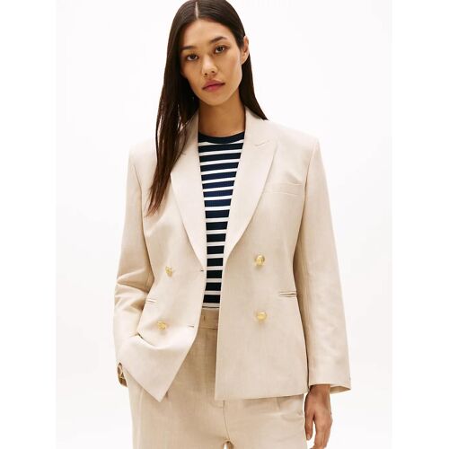 Blazer Ajusté En Lin Mélangé Linen Mix Slim Db Blazer/Classic Beige - 46