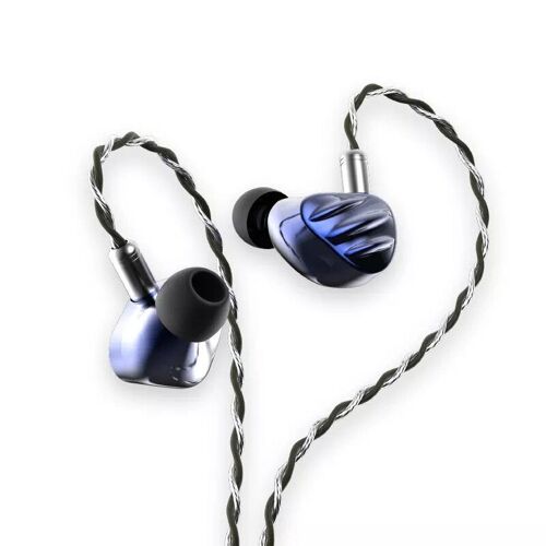 écouteurs filaires intra-auriculaires MMCX Music HIFI Heavy Bass Monitor Headphones écouteurs Cable de mise à niveau détachable,Blue