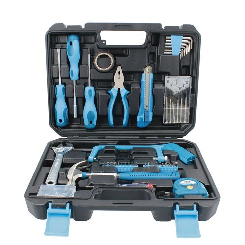 Mallette à Outils Compact - Ensemble de 124 Pièces Polyvalentes pour le Bricolage et la Réparation - Tous Travaux - Kit Essentiel Amateurs ou Pros - Acier Carbone et Chrome Vanadium