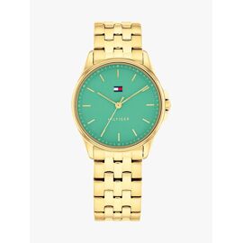 Montre Bracelet Plaqué Ion Or À Cadran Vert Jade Watch/Gold