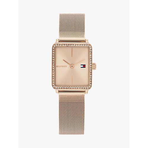 Montre Maille Milanaise Plaqué Or Champagne Tea Tank Watch/Rose Gold