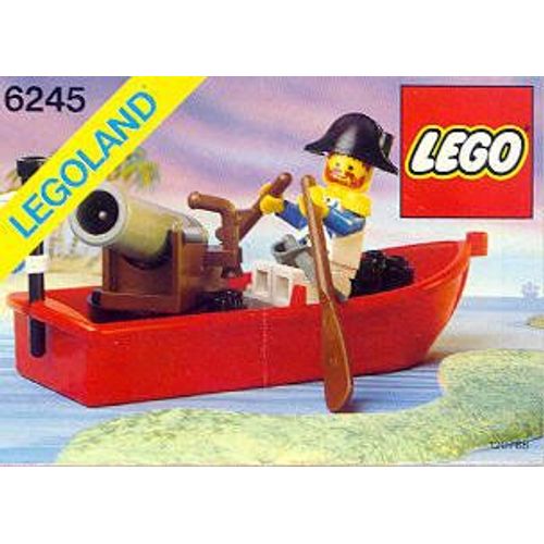 LEGO Vintage 6245 Pirates Bateau avec Canon et Figurine Garde Impérial Harbor Sentry