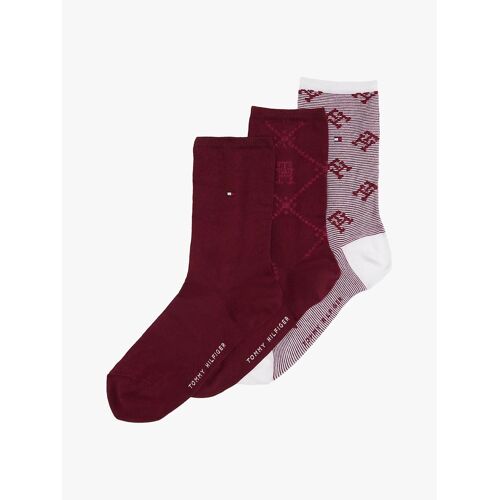 Lot De 3 Paires De Chaussettes Th Women Sock 3p Mono/burgundy 39