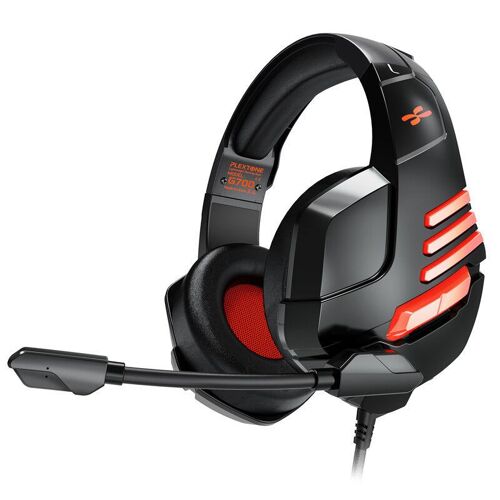 Casque de jeu filaire 50 mm grand conducteur stéréo sur l'oreille léger casque antibruit avec microphone, noir