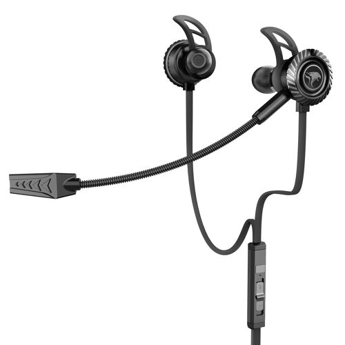 écouteurs de jeu Casque de réduction de bruit Casque détachable HD avec micro long et basses profondes écouteurs stéréo Surround, Noir