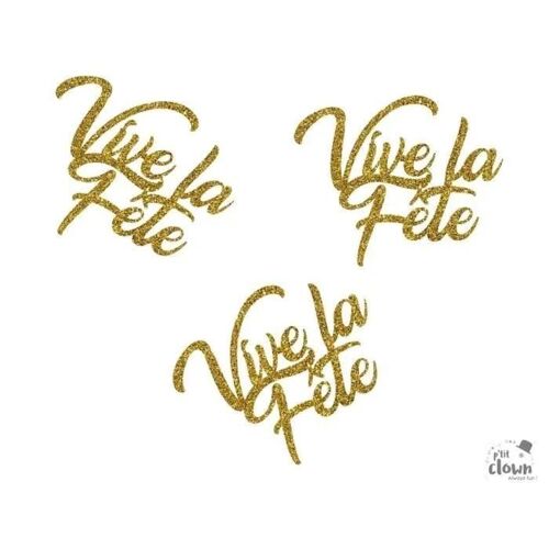 P'TIT Clown re21055 - Lot de 30 confettis pailletés Vive la Fête Or