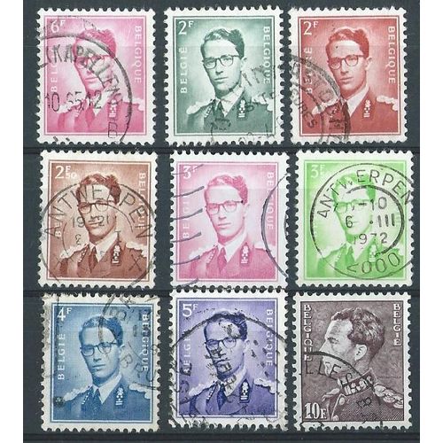 Lot 9 Timbres Belgique Oblitérés Roi Baudouin (4)