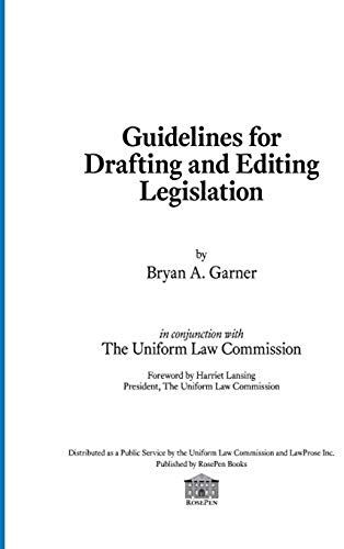 Guidelines For Drafting And Editing Legislation