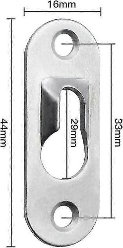 De cintres en métal 45 mm x 16 mm avec 40 vis Pinces de cintre en trou de serrure pour suspendre des miroirs d'armoire murale intérieure et des cadres photo - Argent 20 pièces