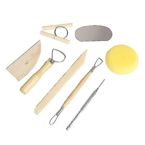 8 Pcs Poterie Clay Sculpting Tools, Double-Face, Poignées En Bois Lisse