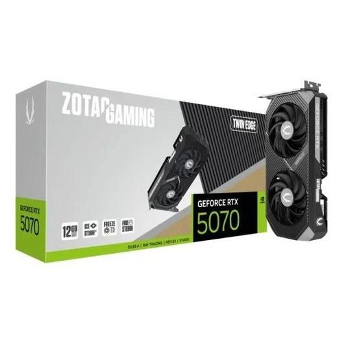 ZOTAC GAMING GeForce RTX 5070 Twin Edge - Carte graphique - GeForce RTX 5070 - 12 Go GDDR7 - PCIe 5.0 x16 - 3 x DisplayPort, HDMI - boîte