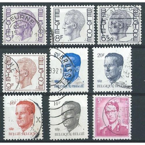 Lot 9 Timbres Belgique Oblitérés Roi Baudouin (3)
