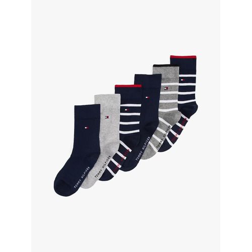 Lot De 6 Paires De Chaussettes Marinière Th Kids Sock 6p Breto/tommy Original/grey Melange