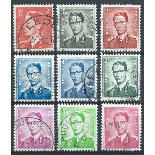 Lot 9 Timbres Belgique Oblitérés Roi Baudouin (1)