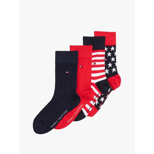 Lot De 4 Paires De Chaussettes Motif Th Kids Sock 4p Stars/tommy Original