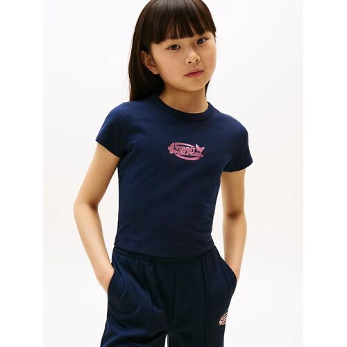 T-Shirt Extra Slim À Logo Métallisé Butterfly Graphic Tee Ss/Dark Blue - 122 Cm