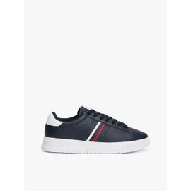 Baskets En Cuir Logo En Relief Modern Cupsole Stripes Lth/navy Blue