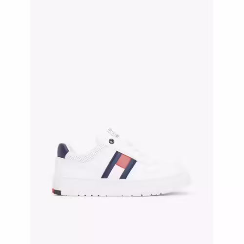 Baskets Drapeau Et Talon Contrasté Flag Low Cut Velcro Sneaker/white/blue