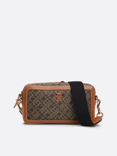Petit sac bandoulière TH Monoplay TH MONOPLAY LEATHER CAMERA BAG/Black / Tan Mix