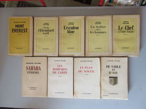 Lot De 9 Livres " Anciens Tirages -Romans :Aventures " / Joseph Peyré / 6 Éditions Grasset Et 3 Éditions Flammarion
