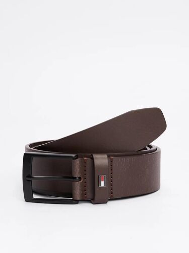 Ceinture En Cuir À Drapeau En Émail Adan 3.5 Ext/Dark Brown - 85 Cm