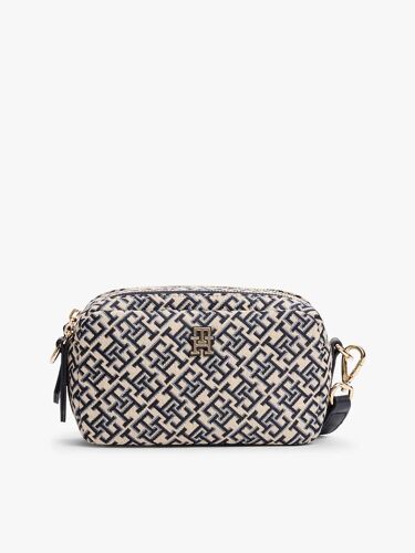 Sac bandoulière en jacquard à monogramme TH TH JACQUARD CAMERA BAG/Space Blue