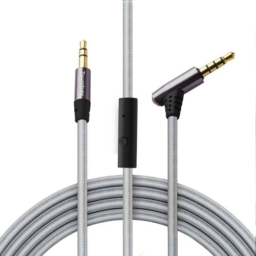 Cable male à male Jack 3,5 mm Cordon de cable audio avec microphone à distance en ligne pour casque