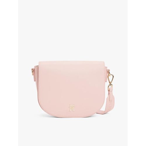 Sac besace à bandoulière à logo TH LOGOTAPE SADDLE BAG/Foggy Pink