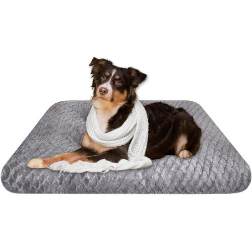 Tapis Chien Court En Peluche Pour Chiens De Moyen Taille, Matelas Chien, 94 X 61 Cm, Bleu