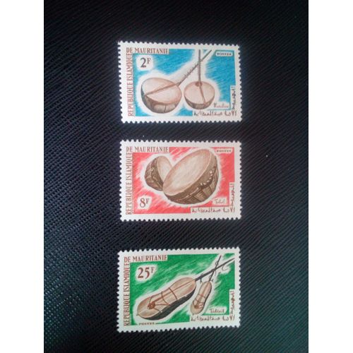 Timbre Mauritanie Y T 188 A 190 Série: Instruments De Musique 1965 ( 051206 )*