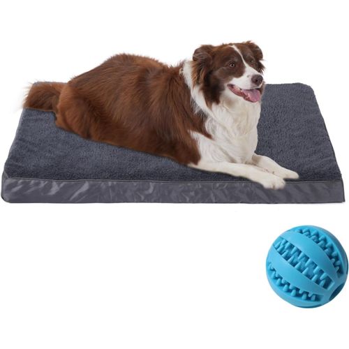 Tapis Chien Grande Taille¿Panier Pour Chien Orthopedique¿Lit Pour Animaux De Compagnie À Double Usage (Frais/Chaud)¿Amovible Et Lavable En Machine¿Gris Foncé¿112cm×80cm×7.5cm