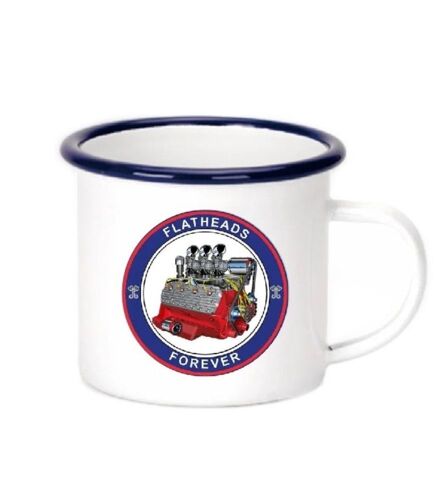 Mug Émail Moteur Flathead Forever Tasse Emaillée 2 Logos