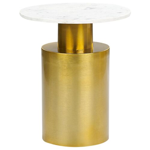 Table d'appoint dorée et blanche ARIAGA