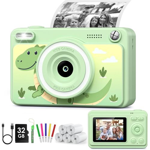 Appareil Photo Instantané, 2.4"" Écran Appareil Photo Enfant avec 32GB & 5 Rouleaux de Papier d'impression, Cadeau pour Enfant Garçons Filles 3-14 Ans