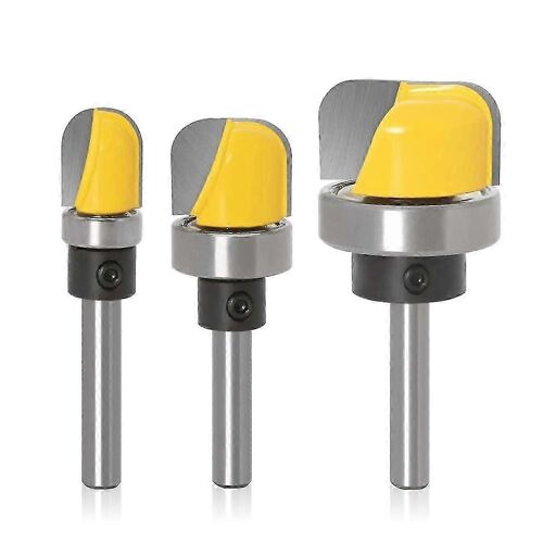 3pcs 1/4 Pouce Tige Bol et Plateau Modèle Routeur Bit Set avec Roulement À Billes Plat Découpage Fraises De Routeur