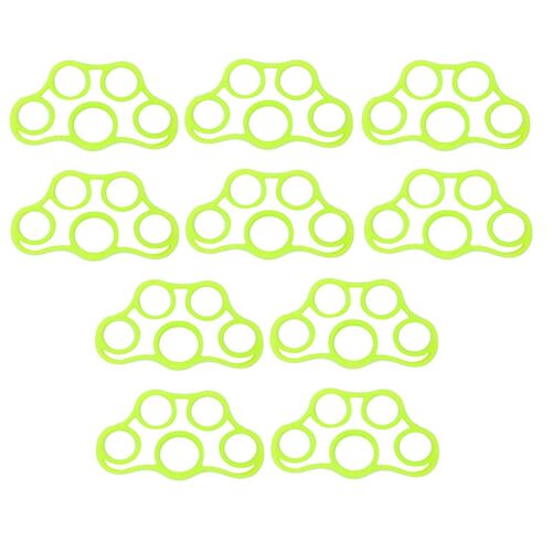 10 Pcs Doigt Exerciseur 6.6LB Vert Doux Flexible Silicone Portable Peau Amicale Doigt Civière pour Récupération Entraînement