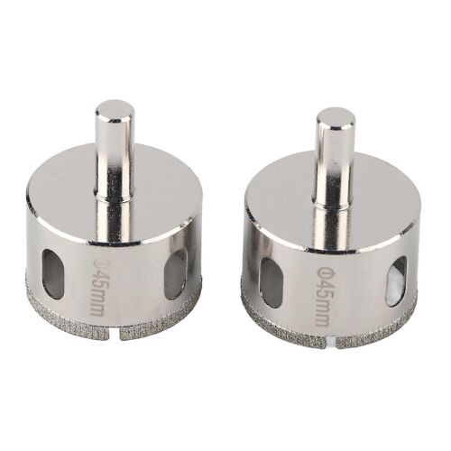 2 Pcs Diamant Sable Trou Trou Trous Perceuse Mèche Set pour Verre Marbre Carreaux De Céramique 45mm
