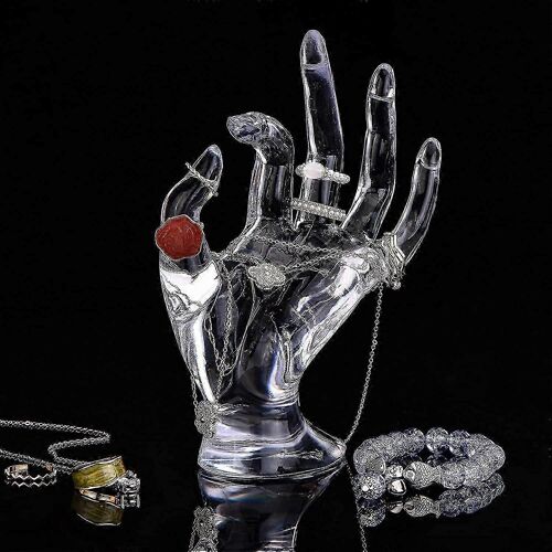 Porte-Bijoux Porte-Objets En Plastique Mannequin À Main Bijoux Affichage Bijoux Stand Collier Bracelet Bague Porte-Montre Pour L'organisation À Domicile (1 Pièce)