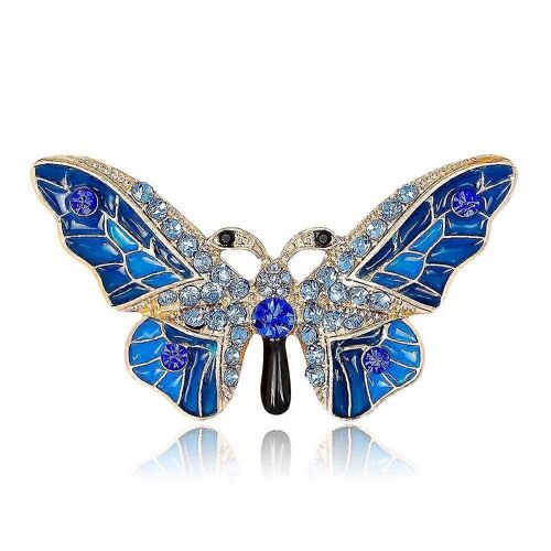 Nouveau Broche Épingles Femmes Émail Insecte Pin Épinglette Épingle À Nourrice Bleu