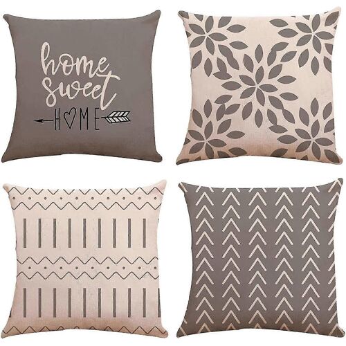 Nouveau Ensemble De 4 Housses De Coussin Décoratives Canapé Taie D'oreiller Décoration Canapé Coussin De Coussin Extérieur