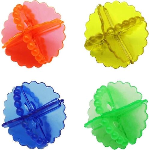 Boules de lessive, paquet de 4 boules de brosse à lessive en silicone, réducteur statique de boules de séchage de 2 pouces, couleurs aléatoires (4)