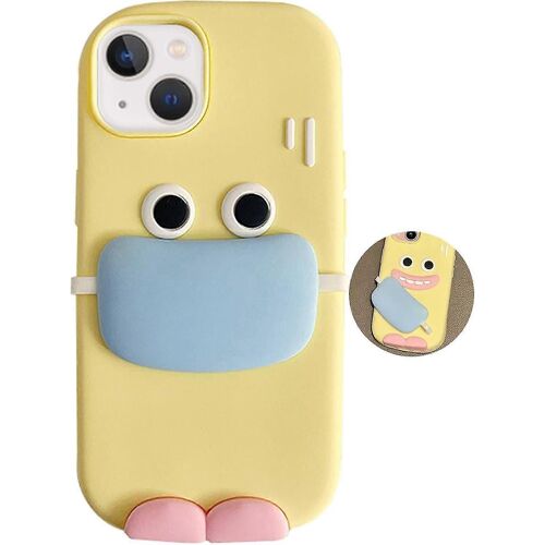 Coque de téléphone iPhone 13 Pro Max Mignon objectif de caméra en silicone Coque de téléphone de protection 3D Retro Kawaii pour iPhone 13 Pro Max (masque maladroit)
