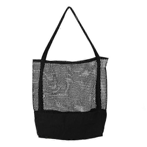 Tote Bag Canvas Nylon Mesh Tote Bag Sac de plage * Noir
